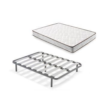 Cama Completa - Colchón Flexitex + Somier Multiláminas + 4 Patas De 26cm,  90x190 Cm