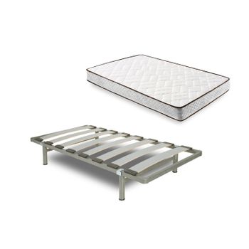 Cama Completa - Colchón Flexitex Con Tejido 3d Y Aloe Vera, Altura 18 Cm +  Somier Basic Con Patas De 32 Cm + Almohada De Fibra, 120x190 Cm con Ofertas  en Carrefour