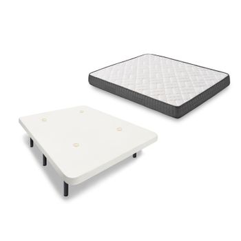 Pack Colchon + Base Tapizada Descansin, 135 X 190, Gris, Ideal Para  Personas Con Dolores De Espalda, Base Tapizada Silenciosa con Ofertas en  Carrefour