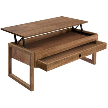 Mesa Centro Elevable De Madera Con Revistero 98x50x(42-55,5)cm Negro con  Ofertas en Carrefour