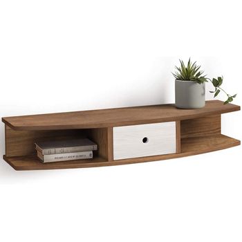 Mueble Recibidor Madera Maciza Natural, Estilo Industrial Vintage.