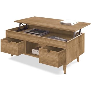 Odin, Mesa Centro Elevable Madera Maciza, Acabado Encerado Y Negro con  Ofertas en Carrefour