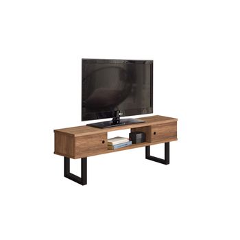 Mueble Tv 1 Cajón 2 Estantes - Negro Acabado En Brillo Led 16 Colores - 130  X 45 X 35cm - Elio con Ofertas en Carrefour