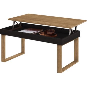 Atelier-mesa Centro Elevable Madera Maciza Natural, Color Encerado Y Negro.  Medidas; 100cm X 50cm X 47cm. con Ofertas en Carrefour