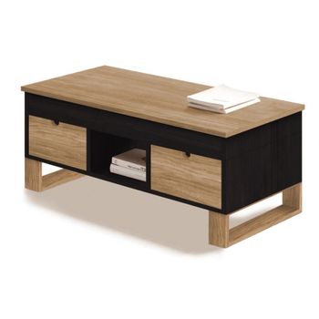 Mesa De Centro Elevable Rubi, Estilo Industrial, En Blanco Y Gris Cemento  con Ofertas en Carrefour