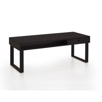 Moma | Mesa De Centro Salón | Mesa Comedor Madera Maciza Natural | Color Negro | Pata U | Medidas: 100 Cm X 50 Cm X 48 Cm