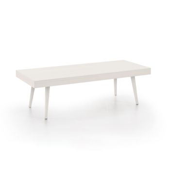 Tokio | Mesa De Centro Salón | Mesa Comedor Madera Maciza Natural | Color Blanco | Medidas: 100 Cm X 50 Cm X 40 Cm