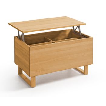 Mesa De Centro Elevable Con Cajón, Estilo Escandinavo, Acabado Encerado Y  Negro, Madera Maciza Pino 100% Natural. Medidas: 100 X 50 X 47 Cm con  Ofertas en Carrefour