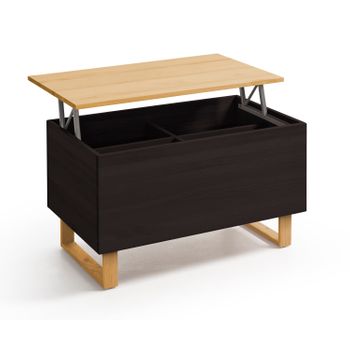 Mesa De Centro Elevable Con Cajón, Estilo Escandinavo, Acabado Encerado Y  Negro, Madera Maciza Pino 100% Natural. Medidas: 100 X 50 X 47 Cm con  Ofertas en Carrefour