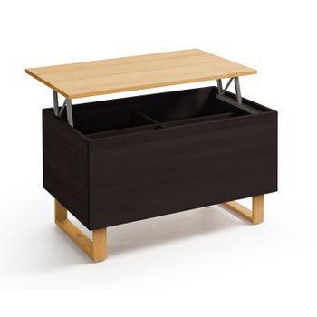 Odin, Mesa Centro Elevable Madera Maciza, Acabado Blanco Y Negro con  Ofertas en Carrefour