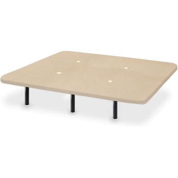 Base Tapizada Reforzada | Tejido 3d Beige | Válvulas De Transpiración | Incluye Juego De Patas Metálicas De 26 Cm | Medidas: 90x190 Cm