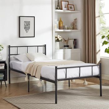 Estructura de Cama tapizada de 30 cm, 90x190 cm, Gris claro SORNI