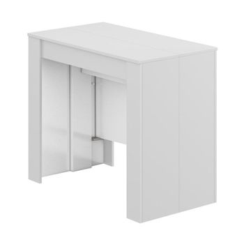 Consola Para Comedor Extensible, Color Blanco Brillo, Medidas: 90 Ancho X 78 Alto, Extensible De 51 Cm A 237 Cm