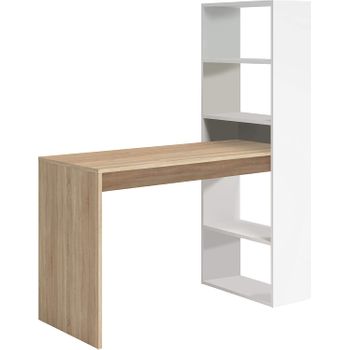 Pack Muebles Estudio Juvenil Color Blanco Y Gris Oficina Despacho Estilo  Moderno (escritorio + Estantería) con Ofertas en Carrefour