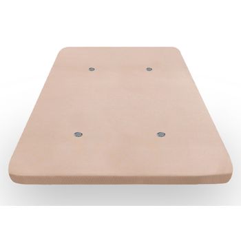 Base Tapizada 140x190 Cm | Tejido 3d En Color Beige | Incluye Válvulas De Transpiración | Sin Patas