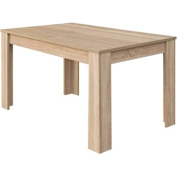 Mesa De Comedor 90x140, Extensible A 190 Cm, Color Roble Canadian