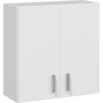 Armario Multiusos Para Colgar, 2 Puertas, Color Blanco Mate, Medidas: 59 X 60 X 26,5 Cm