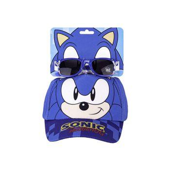 Set Gafas De Sol Y Gorra Sonic - Talla De 2 A 5 Años - Protección Uv 400 Y Filtro De Categoría 3 - Gorra Infantil Con Velcro Ajustable - Producto Original Diseñado En España