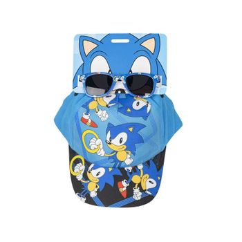 Set Gorra Y Gafas De Sol De Sonic - Color Azul Y Negro