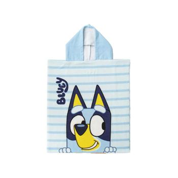 Poncho Infantil De Bluey Celeste - 50x115 Cm