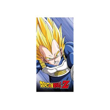 Toalla Infantil De Dragon Ball - Multicolor - 70x140cm - Elaborada Con 100% Poliéster De 240 Gsm - Toalla Pequeña - Estampado De Vegeta - Producto Original Diseñado En España