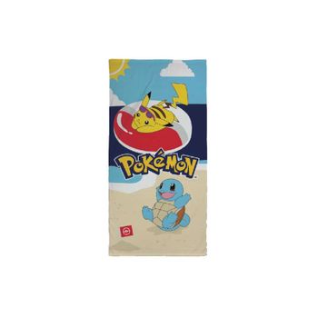 Toalla Infantil De Pokémon - Color Azul Y Marrón - 70x140 Cm
