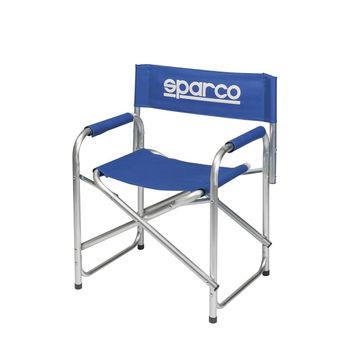 Silla Director Plegable Sparco En Aluminio Con Lona Azul 59x78x42cm - Spazioluzio