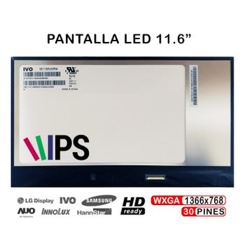 Pantalla Led De 11.6" Para Laptop M116nwr4 R1 1366x768 30 Pines Ips