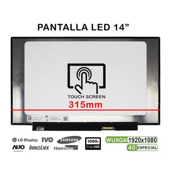 Pantalla Led Táctil De 14" Para Laptop N140hcn-ea1 Rev.c1 Fhd 40 Pines 315 Mm