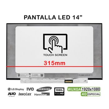 Pantalla Led Táctil De 14" Para Laptop N140hcn-ea1 Rev.c5 Sd10z34907 Fhd 40 Pines 315 Mm