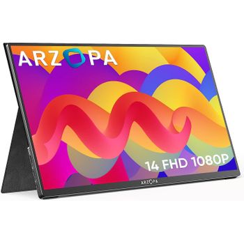 Monitor Portátil Arzopa A1 Gamut Slim De 14" Fhd Ips Con Hdmi Usb-c Para Pc Mac Xbox Ps4 Ps5