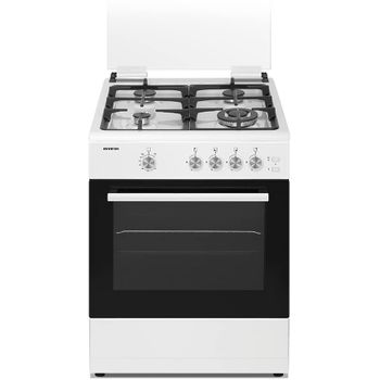 Infiniton Cocina De Gas Cc60ble - Ancho 60cm, 4 Zonas, Blanco, Quemadores Con Seguridad Ffsd, Compatible Gas Natural Y Butano