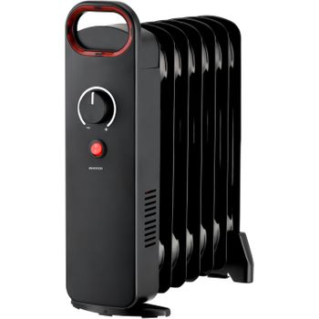 Infiniton Horm-n10 – Mini Radiador De Aceite, Negro, 900w, 6 Elementos, Control Temperatura Con Termostato, Protección Sobrecalentamiento, Especial Mesa Camilla