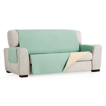 Salvasofá Couch Cover Reversíble. Funda Para Sofá 2 Plazas, Menta / Beige