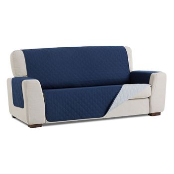 Salvasofá Couch Cover Reversíble. Funda Para Sofá 2 Plazas, Azul / Gris Claro