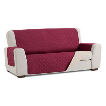 Salvasofá Couch Cover Reversíble. Funda Para Sofá 4 Plazas, Malva / Beige