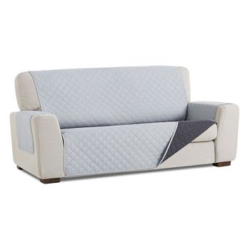 Salvasofá Couch Cover Reversíble. Funda Para Sofá 4 Plazas, Gris Claro / Gris