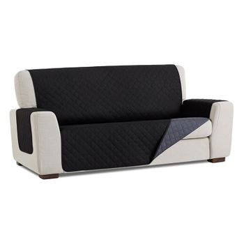 Salvasofá Couch Cover Reversíble. Funda Para Sofá 4 Plazas, Negro / Gris