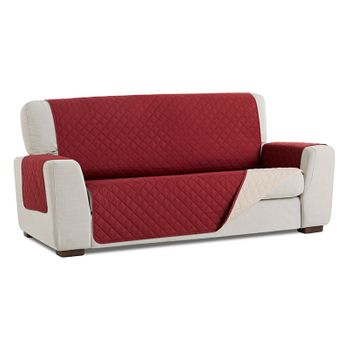 Salvasofá Couch Cover Reversíble. Funda Para Sofá 3 Plazas, Rojo / Beige
