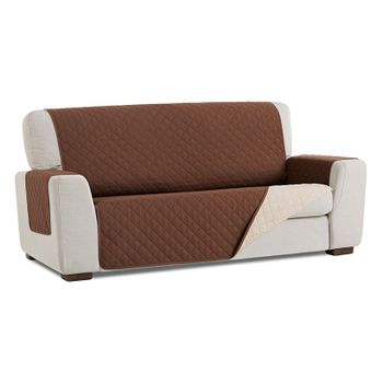 Salvasofá Couch Cover Reversíble. Funda Para Sofá 3 Plazas, Marrón / Beige