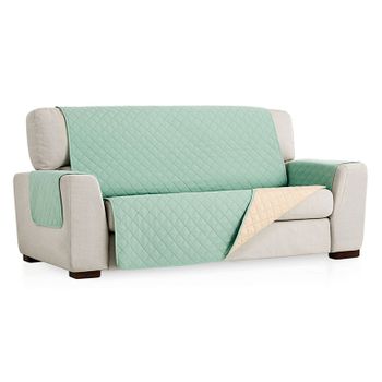 Salvasofá Couch Cover Reversíble. Funda Para Sofá 2 Plazas Xl, Menta / Beige