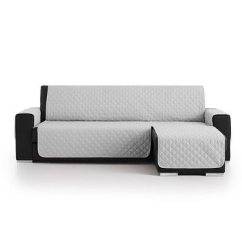 Salvasofá Chaise Longue Couch Cover Brazo Derecho 200cm, Gris Claro. Funda De Sofá Para Chaise Longue
