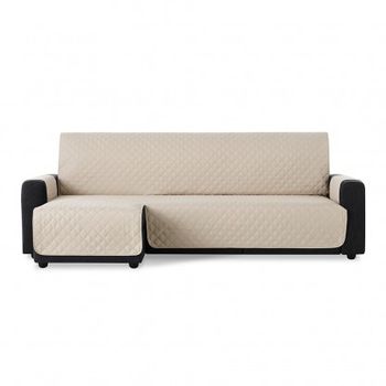 Cubre Sofá Chaise Longue Acolchado Maui Brazo Izquierdo 220cm, Beige. Protector Funda De Sofá Chaise Longue