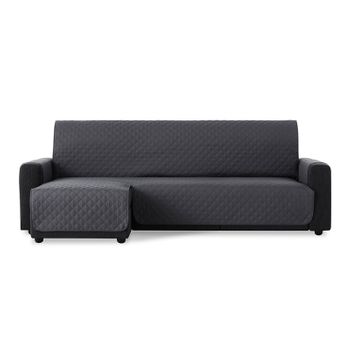 Cubre Sofá Chaise Longue Acolchado Maui Brazo Izquierdo 220cm, Gris. Protector Funda Para Sofá Chaise Longue