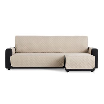 Cubre Sofá Chaise Longue Acolchado Maui Brazo Derecho 200cm, Beige. Protector Funda De Sofá Chaise Longue