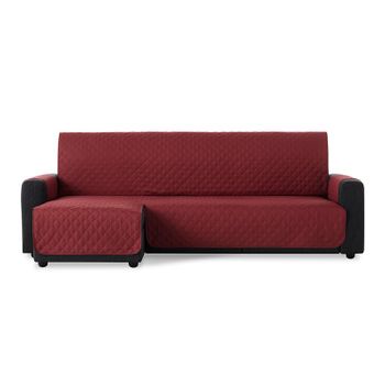 Cubre Sofá Chaise Longue Acolchado Maui Brazo Izquierdo 200cm, Rojo. Protector Funda De Sofá Chaise Longue