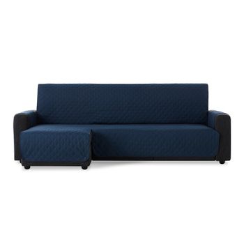 Cubre Sofá Chaise Longue Acolchado Maui Brazo Izquierdo 240cm, Azul. Protector Funda De Sofá Chaise Longue