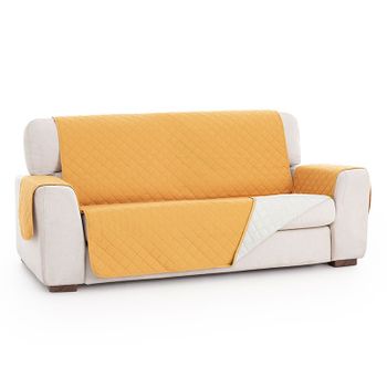 Salvasofá Couch Cover Reversíble. Funda Para Sofá 4 Plazas, Mostaza / Marfil