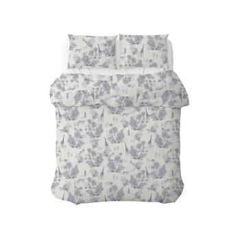 Funda Nórdica Reversible Percal 200h Cama 105 - Tout Le Jour Azul