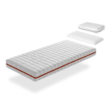 Pack Colchon 90X180 HERMES CAMA INFANTIL, Altura 11 CM + 1 Almohada  viscoelastica 90X35 + 1 Protector colchon 90X180